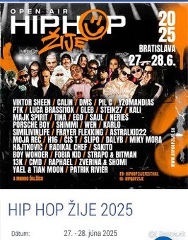 Predám listok na hip hop žije v Bratislave
