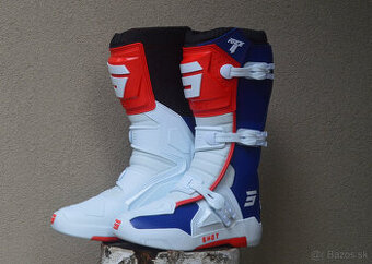 mx enduro čižmy topánky, modro červené shot