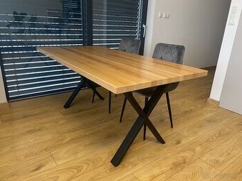 Stolové nohy, kovové v tvare X čierne 2 ks