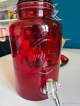 Sklenená nádoba na vodu/limonádu 5L + stojan