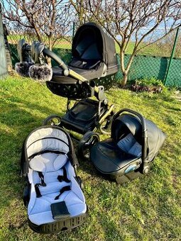 Kočík JUNAMA Exclusive + zadarmo koženný fusak s rukavicami