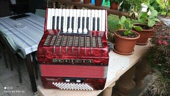 Harmonika -Akordeon.Delícia Junior červená perleť 72basová.