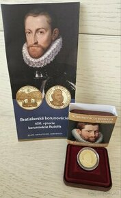 Zlata zberatelska minca 100€ Korunovacie Rudolfa 2022