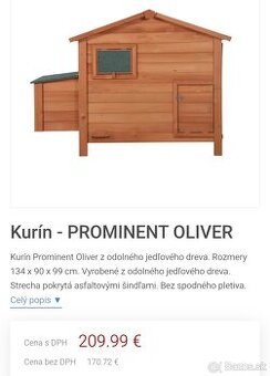 Kurín pre sliepky Predaj