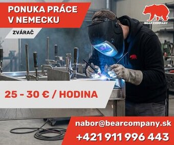 Ponuka práce – zváranie oceľových konštrukcií (25–30 €/h) DE