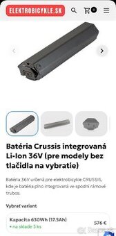 Batéria Crussis 630Wh 17,5Ah