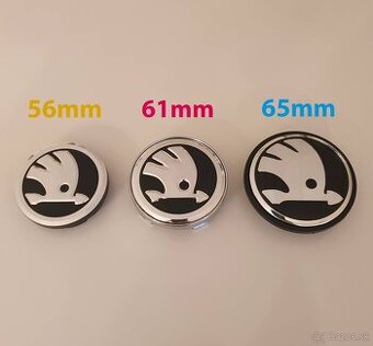 Škoda stredové krytky kolies 56mm, 61mm a 65mm
