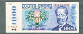 Staré bankovky - 1000 kčs 1985 pěkný stav