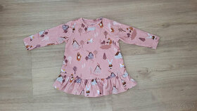 Ružové šaty/tunika so zimným motívom značky Lindex veľ.68 - 1