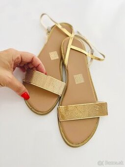 Sandále gold 40