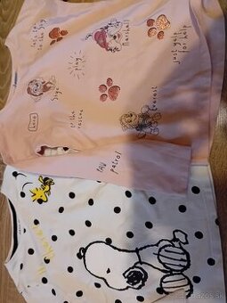 Trička dievčenské dlhý rukáv veľ.116