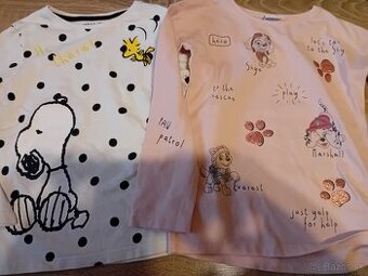 Trička dievčenské dlhý rukáv veľ.116