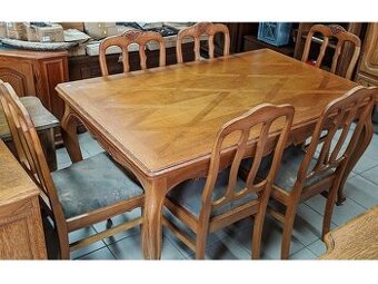 Jedálenský set rozkladací stôl so 6x stolička