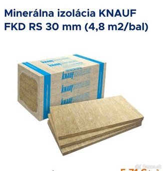 Knauf/Nobasil  izolácia 3 cm a 2 cm, vata
