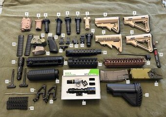 Airsoft príslušenstvo VFC, KAC, E&L (upratovanie)