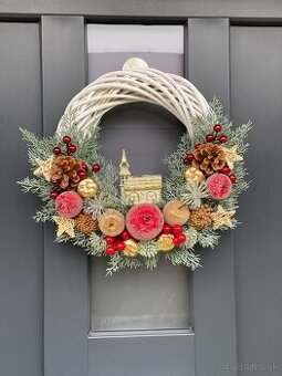 Vianočný veniec 35cm na dvere , Vianoce dekoracia