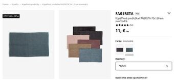 2x Kúpeľňová predložka Jysk FAGERSTA sivomodrá (2 veľkosti)