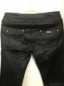Dámske čierne kožené nohavice - 1