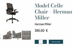 Kancelárska stolička Herman Miller nosnosť 160kg