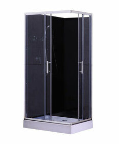 Sprchový box LIVIA BLACK, obdĺžnikový, 100 x 70, profil chró