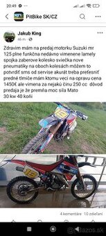 Mám na predaj motorku Suzuki mr 125