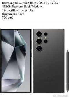 Samsung s24 ultra 1 rok záruka ako novy len osobný odber