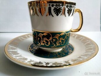 Kávovy servis porcelán - 6+4 šálky + podšálky Stržná