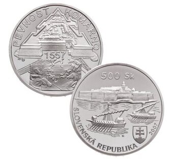 Predám pamätnú mincu 500 Sk Pevnosť Komárno BK