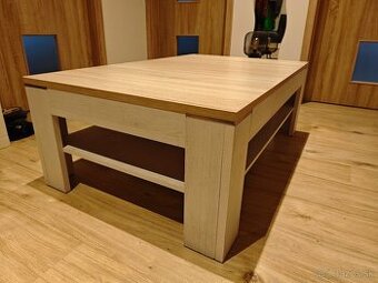 Konferenčný stolík dub Sonoma/ biela