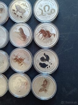 Kompletná sada mincí Lunar II 1oz. Austrália.