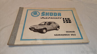 Škoda FAVORIT 115 135 136  seznam náhradních dílů