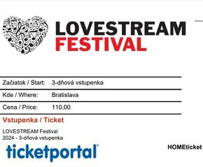 Lovestream 2024 - 2 vstupenky, 3-dnove