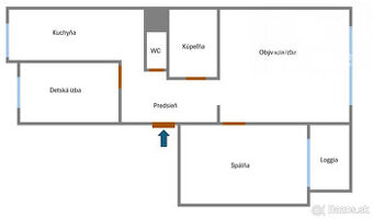 Na predaj 3-izbový byt s loggiou, ul. Narcisová
