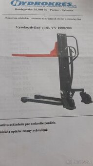 Vysokozdvižný paletovací vozík
