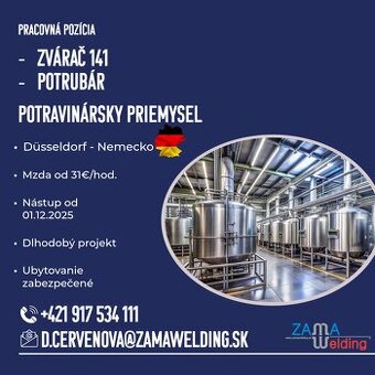 Hľadáme zváračov, potrubárov a montérov do Nemecka