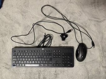 PC klávesnica HP + myš Logitech + USB hub