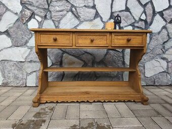 Konzolový stolík-masív dub.