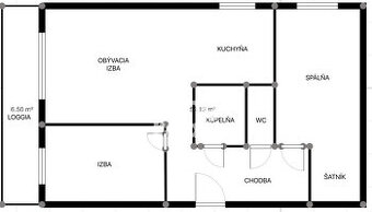 3-izbový byt s loggiou na Považskej ulici po novej kompletne