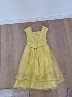 ☝Karnevalový kostým Disney žlté šaty Bell veľ. 3 - 4r (104)
