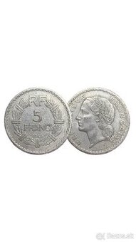 (M.2025.196.) Predám 5 frankov 1945 Francúzko