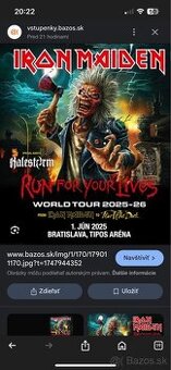 Iron maiden lístok Bratislava