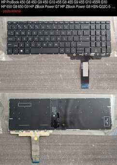 Klavesnice HP 450 G8 450 G9 450 G10 455 G8 G9 G10 Zbook G7 G
