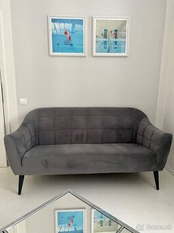 Krásne dve sedačky - sivý zamat