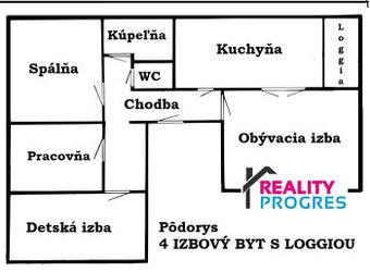 ZNÍŽENÁ CENA - 4 IZBOVÝ BYT s LOGGIOU 78 m2 PIEŠŤANY -VOĽNÝ