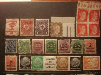 58 rôznych čistých známok Deutsches Reich