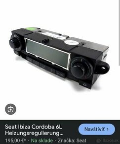 Seat Ibiza panel klimatizácie/ovládač