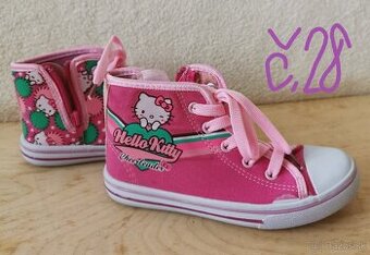 Ružové Hello Kitty členkové tenisky č 28