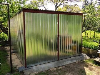 Plechová garáž 3×8 m – cena s montážou a dopravou
