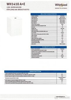 Mraznička Whirpool WH 1410 A+E