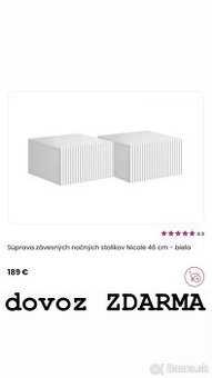 2x iba zmontovaný závesný nočný stolík + DOVOZ ZDARMA